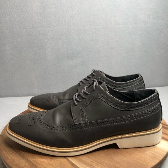 Unlisted by Kenneth Cole Jetson Lace Up Oxford Mens Size 10.5 Dark Gray EUC - Picture 1 of 8